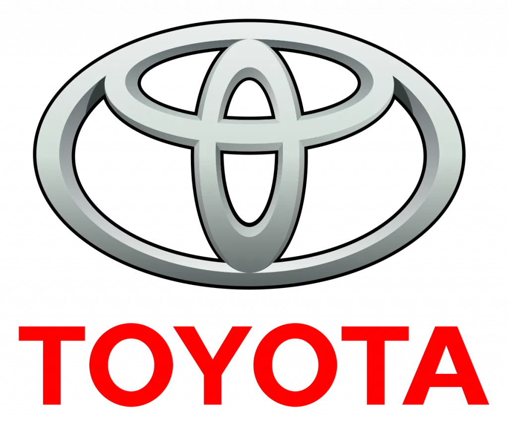 Toyota logo displayed on LaVision GmbH website, highlighting collaboration in automotive testing and sensor technology.