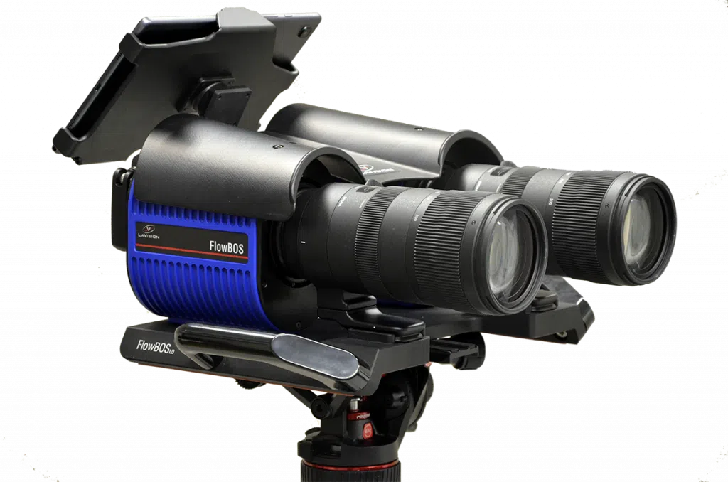 FlowBOS camera head visualizing thermal airflow in heating and cooling systems