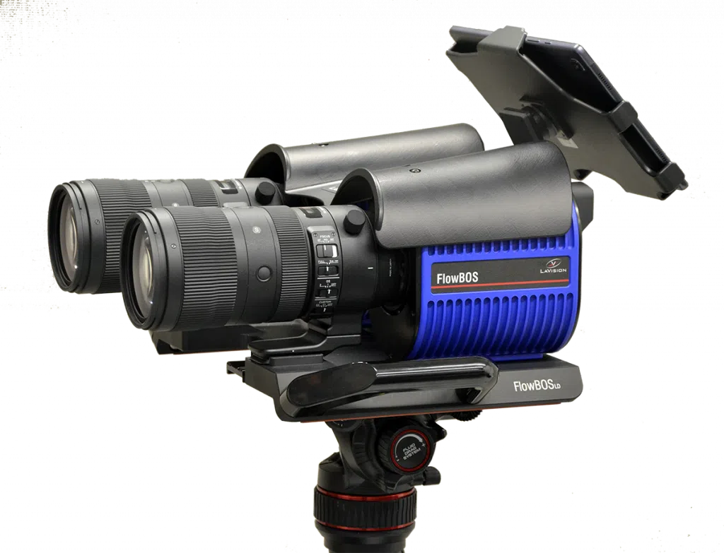 FlowBOS camera head visualizing thermal airflow in heating and cooling systems