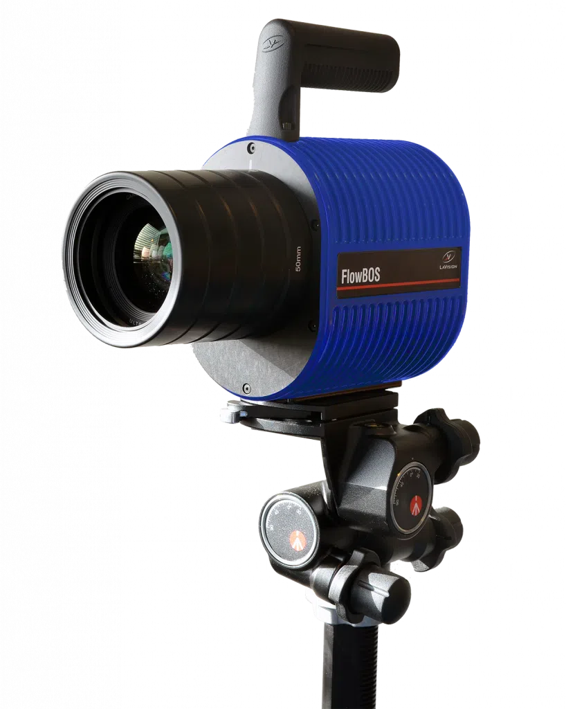 LaVision FlowBOS SE camera capturing gas and air flows for optical measurement and flow visualization