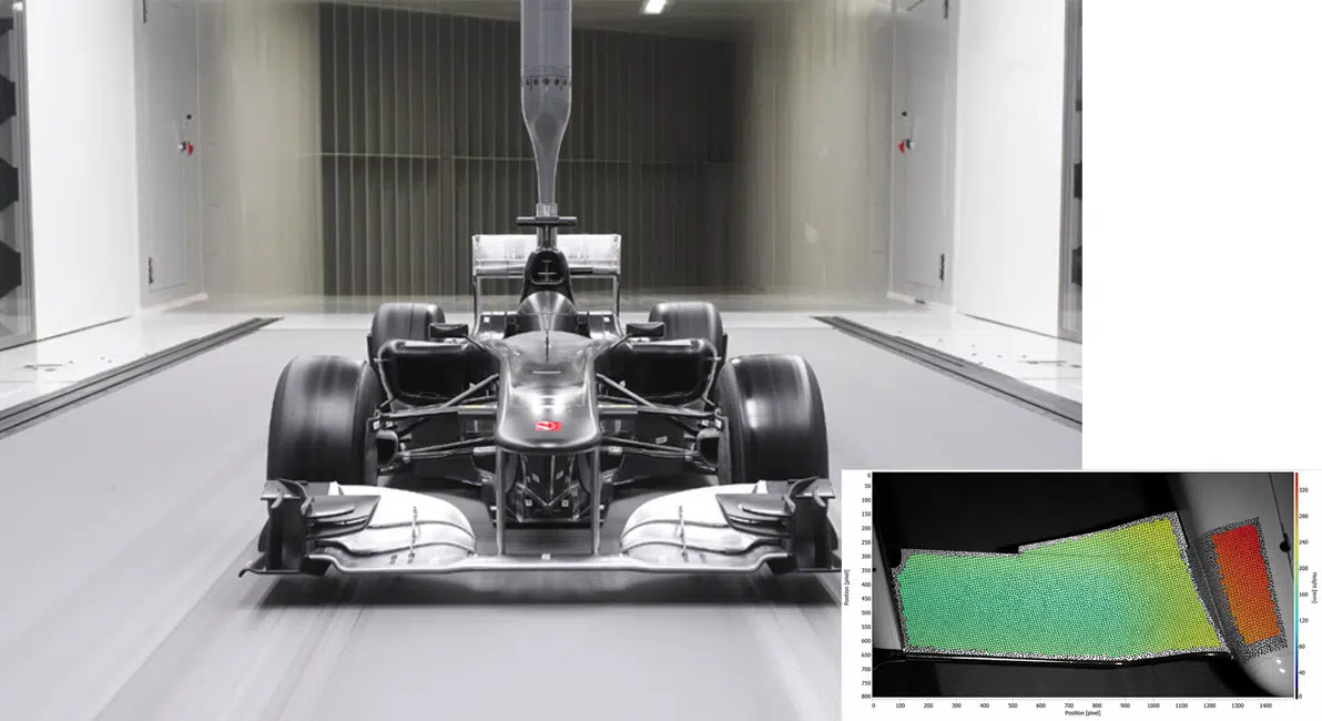 Automotive wind tunnel testing with LaVision optical measurement technology for flow and aerodynamic analysis