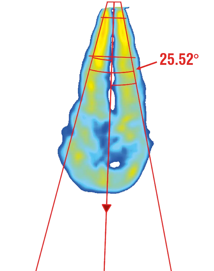 LaVision system measuring geometry and temperature of a sample at 25.5°C