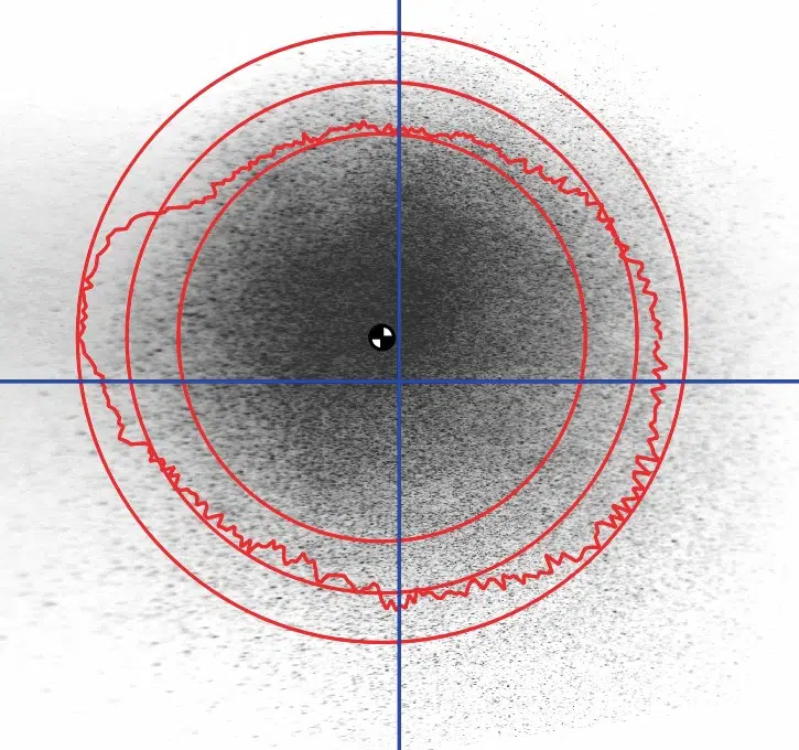 Radial fuel spray captured using LaVision Inspex system for optical spray analysis